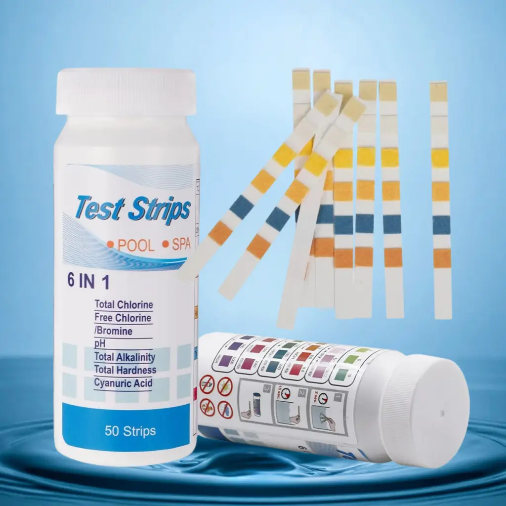 TIRAS DE PRUEVA 6 EN 1 /TC/CL/PH/ALK/TH/CYA DE 50 TIRAS
