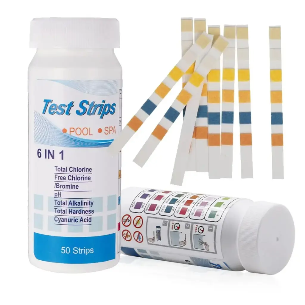 TIRAS DE PRUEVA 6 EN 1 /TC/CL/PH/ALK/TH/CYA DE 50 TIRAS