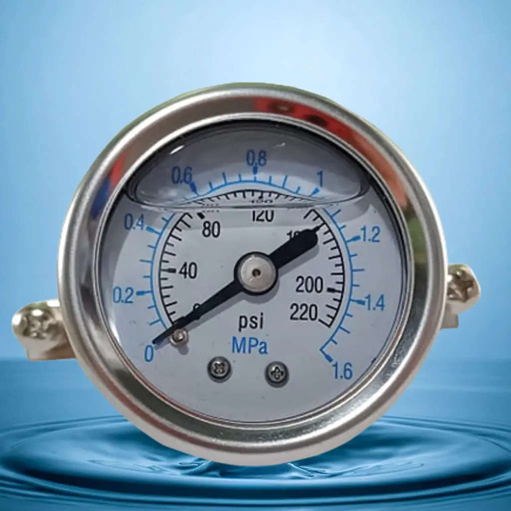 MANÓMETRO DE 220 PSI/0-1,6 MPA CON SOPORTE METALICO