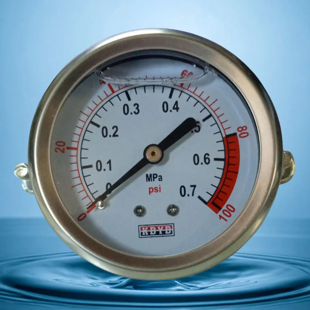 MANÓMETRO DE 100 PSI/0-0,7 MPA CON SOPORTE METALICO
