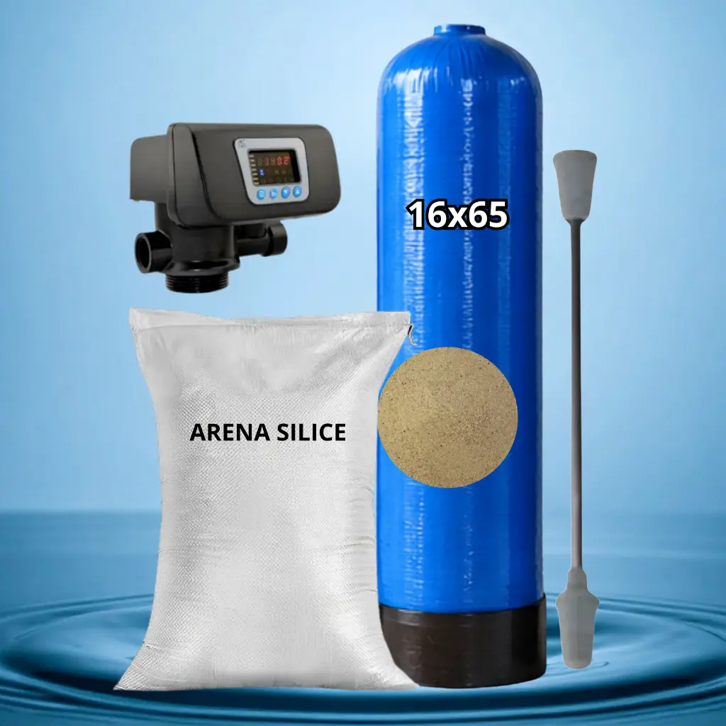 FILTRO ARENA SILICE CON TANQUE FRP DE 16x65" Y CABEZAL AUTOMATICO 