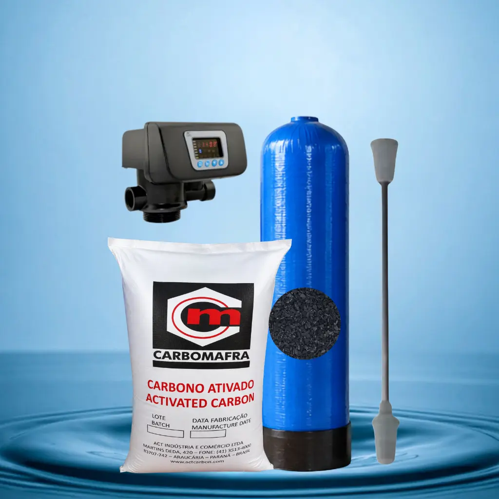 FILTRO CARBON ACTIVADO CON TANQUE FRP DE 8X35" Y CABEZAL AUTOMATICO 