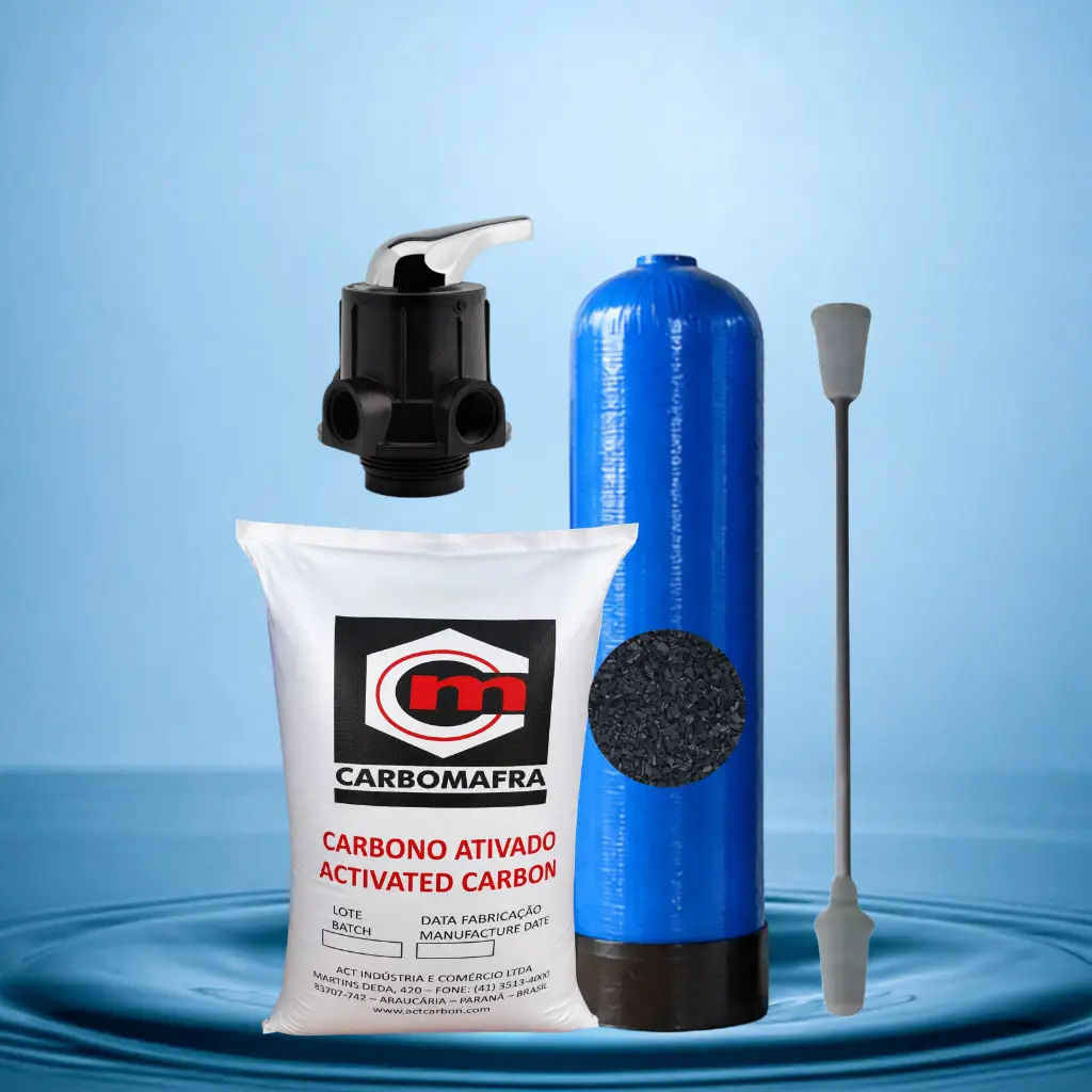FILTRO CARBON ACTIVADO CON TANQUE FRP DE 8X35" Y CABEZAL MANUAL