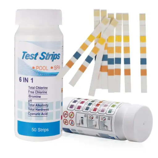 [T-6EN1] TIRAS DE PRUEVA 6 EN 1 /TC/CL/PH/ALK/TH/CYA DE 50 TIRAS