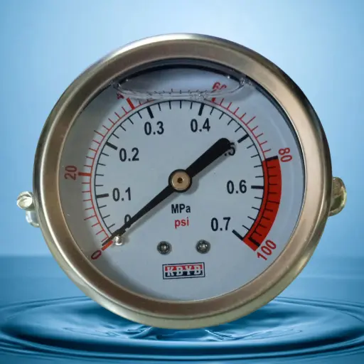 [M-0,7MPA] MANÓMETRO DE 100 PSI/0-0,7 MPA CON SOPORTE METALICO