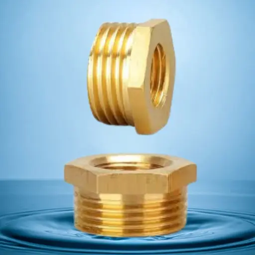 [REDUC-HEXA] Reductor de latón buje hexagonal de ½” a ¼ de Bronce 