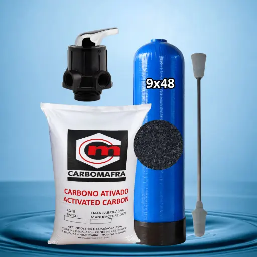 [FRP-CAR9X48-MANU] FILTRO CARBON ACTIVADO CON TANQUE FRP DE 9X48" Y CABEZAL MANUAL 